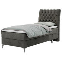 BOXBETT MILEN 90/200 Dunkelgrau Velvet - H3 - Rechts Seite - Dunkelgrau, Holz/Textil (90/200cm) - MKS