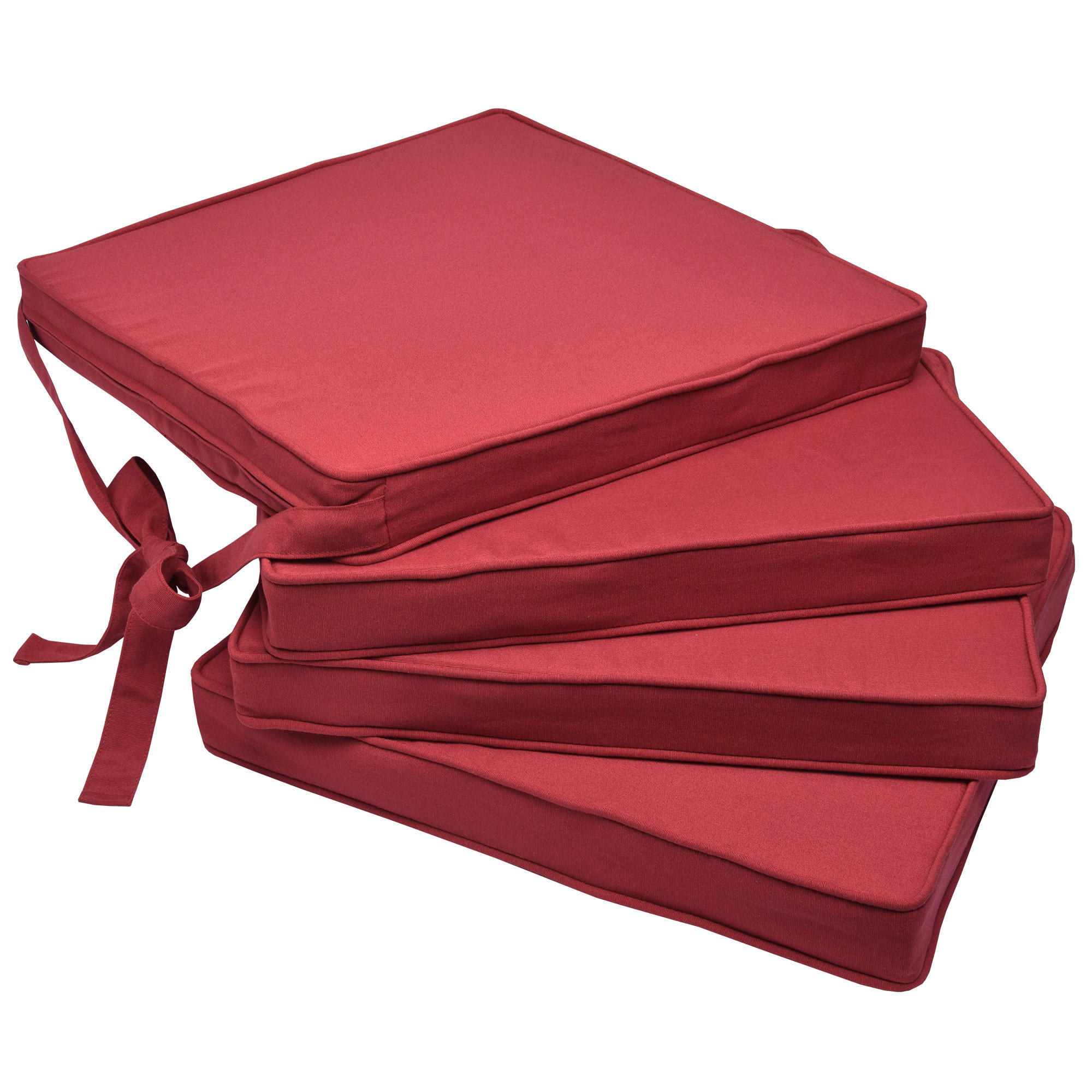 STUHLKISSEN Loft SK 45/40/5 cm Rot 4tlg - Rot, Textil (40/45cm) - Beautissu 