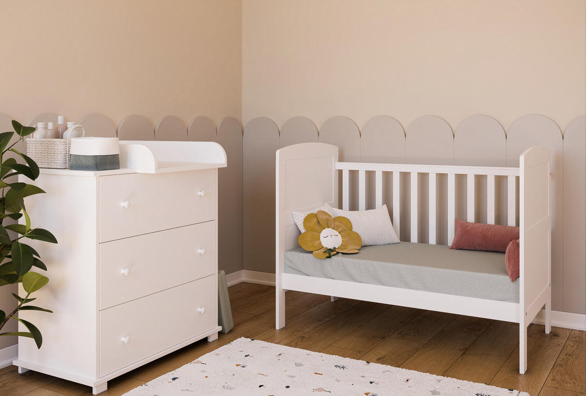 BABYBETT Småland - Weiß, Holzwerkstoff (60/120cm)