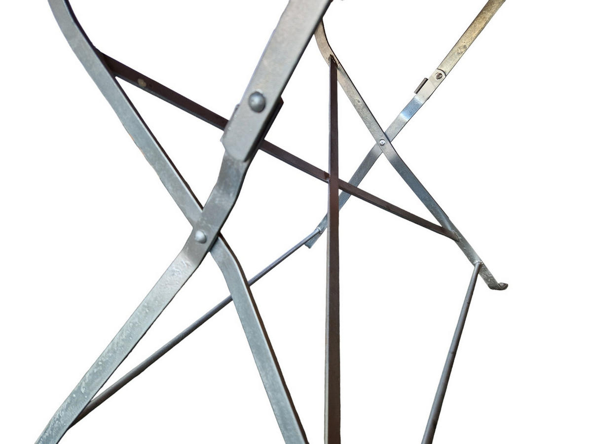 BIERGARTENTISCH BERGTAL 74x120x80cm Klappbar Eschenholz Silber/Braun 6 Peronen - Braun, Holz (80/120/74cm) - CHEFGASTRO