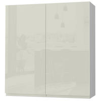 HÄNGESCHRANK Florence W4/90 Grau / RAL 1013 perlweiß HG 90 / 32,5 / 96cm - Weiß Hochglanz/Grau, Holz/Holzwerkstoff (90/96/32.5cm) - Feldmann-Wohnen