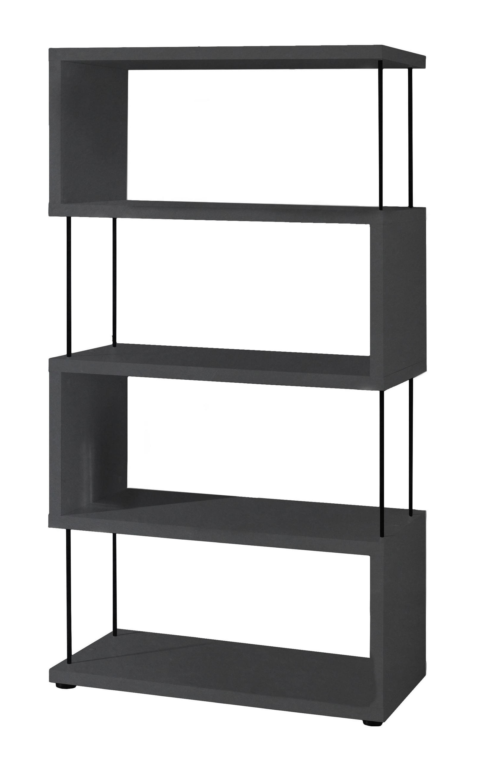 REGAL Elga 66x33x126 aus Holzwerkstoff in der Farbe anthrazit matt - Anthrazit, Kunststoff (66/126/33cm) - 58aufmkessel