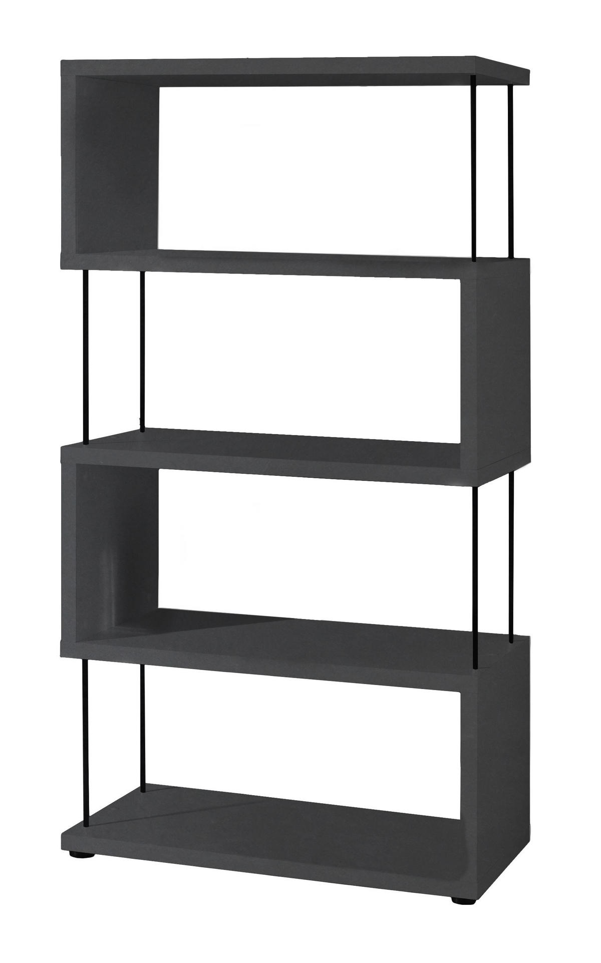 REGAL Elga 66x33x126 aus Holzwerkstoff in der Farbe anthrazit matt - Anthrazit, Kunststoff (66/126/33cm) - 58aufmkessel
