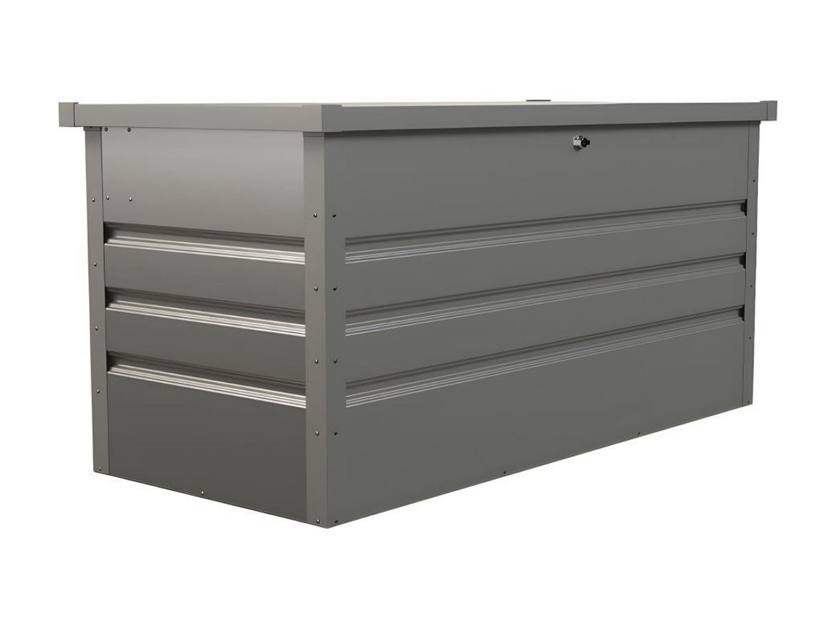 GARTEN-AUFBEWAHRUNGSBOX - Stahl - Volumen 400L - Grau - TOMASO - Grau, Metall (61/62/132cm) - Vente-Unique