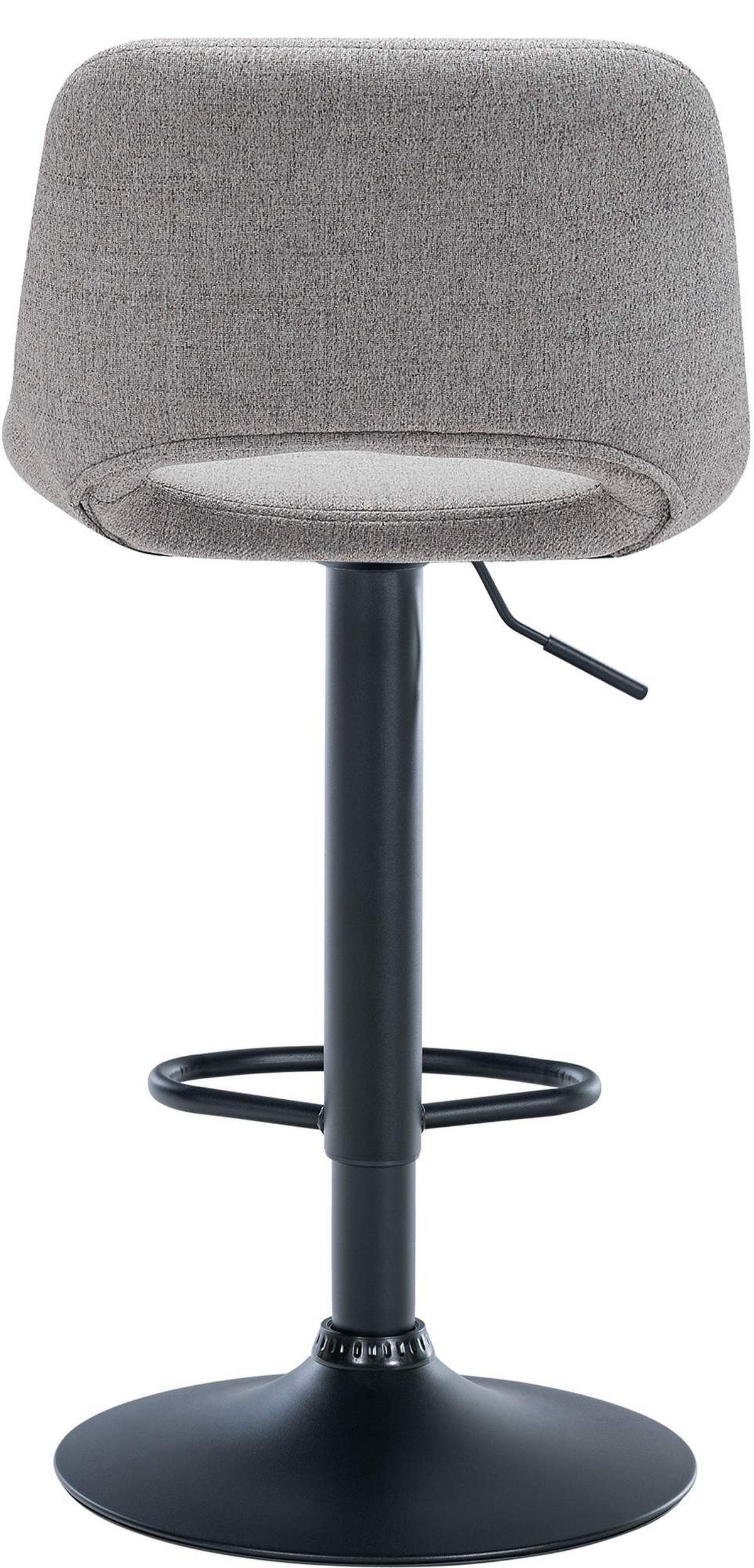 BARHOCKER JAKSON Hellgrau Stoff Schwarz - Hellgrau, Textil/Metall (42/86/46cm) - DELUKE