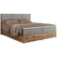BOXBETT ALBERO 2 - 120/200 Hellgrau Struktur - H4 - Hellgrau, Holz/Textil (120/200cm) - MKS