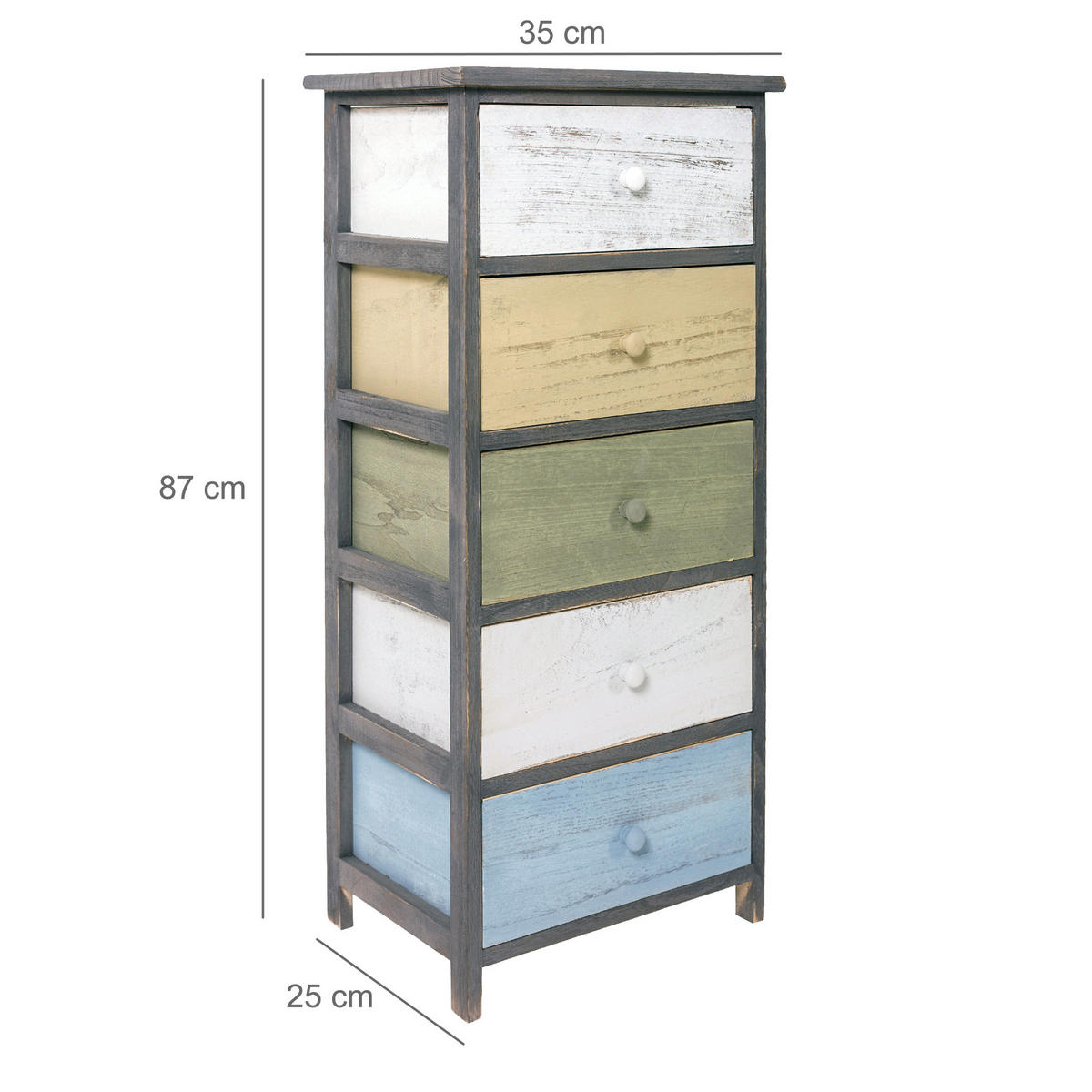 KOMMODE Grau 29/40/87 cm - Grau, Holz (29/87/40cm) - Mobili Rebecca