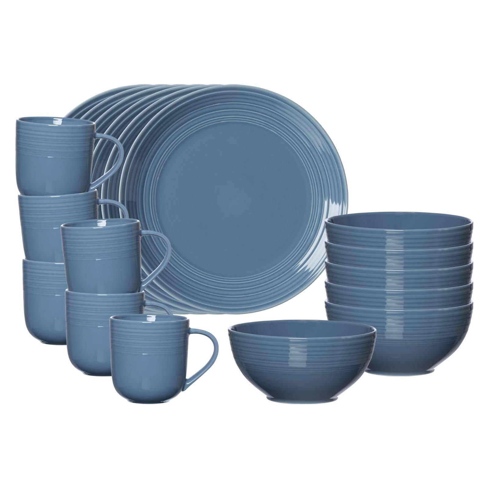 FRÜHSTÜCKS-SET Levi Blau 18er Set - Blau, Keramik (1/1/1cm) - Ritzenhoff Breker