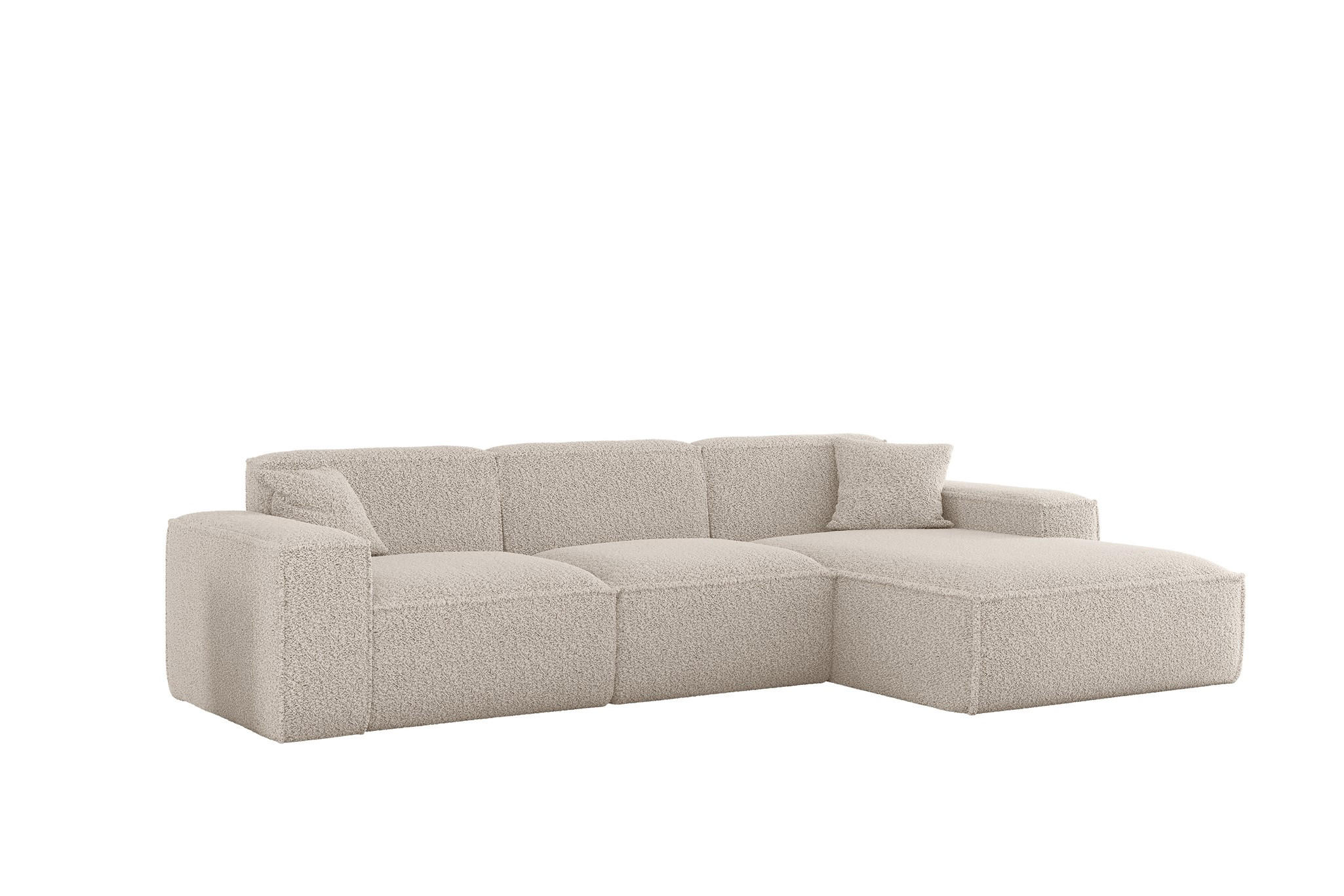ECKSOFA Celes Premium In Sven - Weiß, Holzwerkstoff/Textil (266/165cm) - Fun Möbel