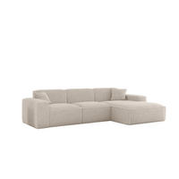 ECKSOFA Celes Premium In Sven - Weiß, Holzwerkstoff/Textil (266/165cm) - Fun Möbel