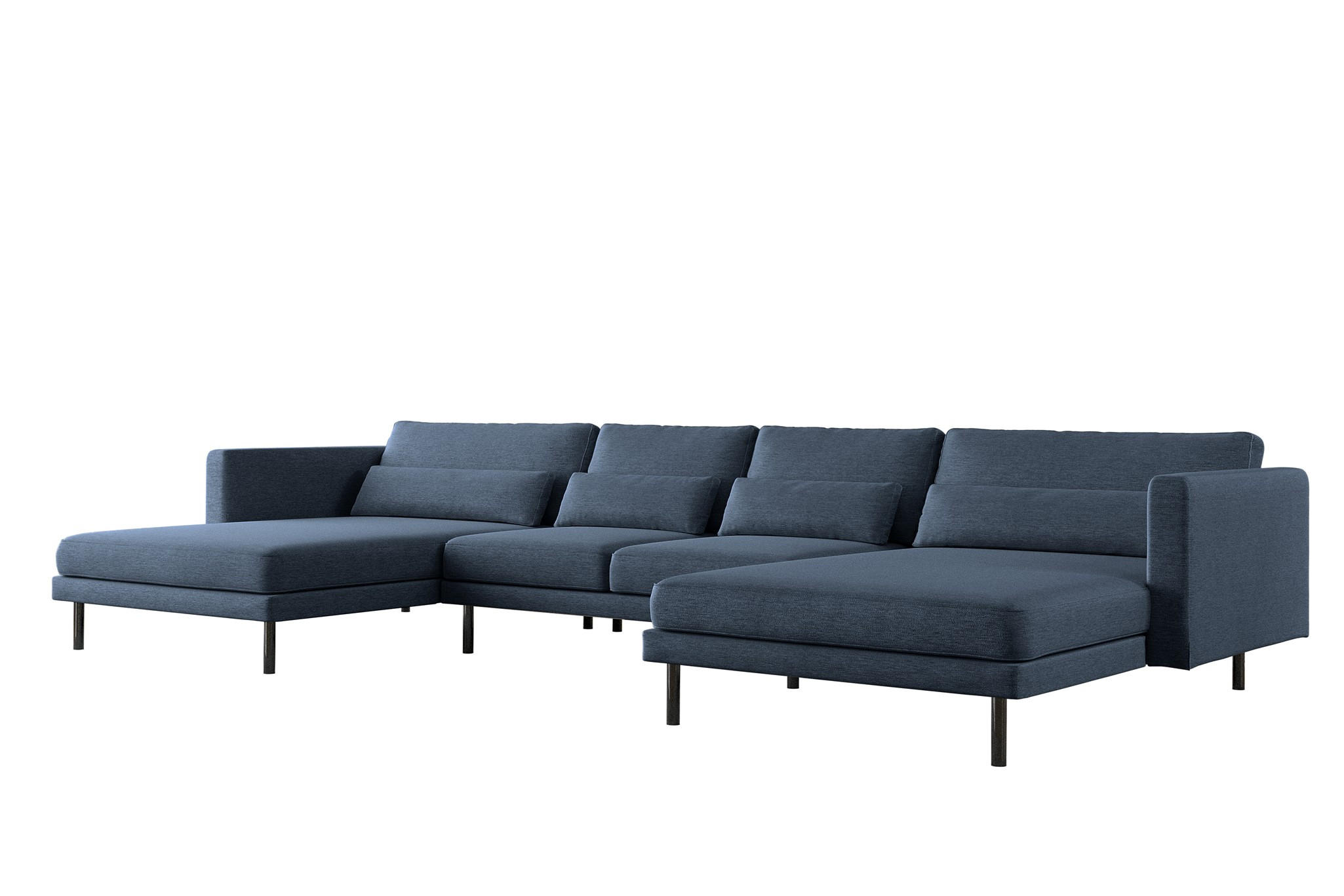 WOHNLANDSCHAFT Agada In Verita - Dunkelblau, Holzwerkstoff/Textil (391/83/174cm) - Fun Möbel
