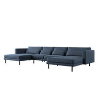 WOHNLANDSCHAFT Agada In Verita - Dunkelblau, Holzwerkstoff/Textil (391/83/174cm) - Fun Möbel