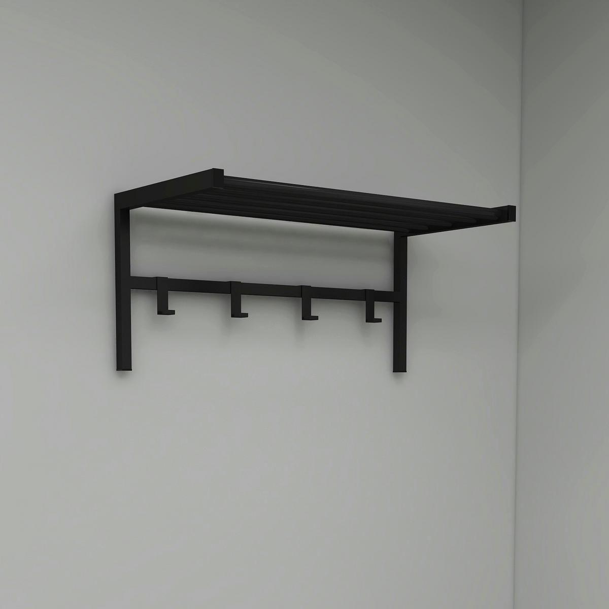 WANDGARDEROBE Tolga - Schwarz, Metall (69/32.5/34cm) - [en.casa]