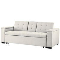 SCHLAFSOFA noho beige 3-sitzer stoff - Beige, Holz (203/85/85cm) - Concept Usine