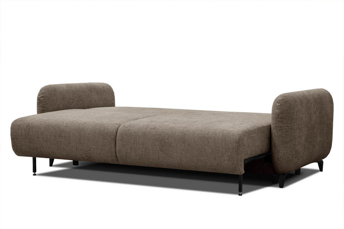 SOFA DRAKE 3-Sitzer mit Schlaffunktion, taupe - Taupe/Braun, Holz/Textil (232/90/107cm) - Courtois Laville