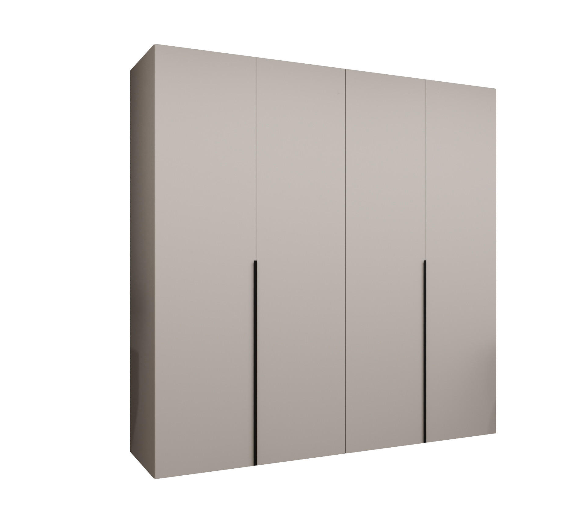 DREHTÜRENSCHRANK 202/200/52 4-türig - Kaschmir/Schwarz, Holz (200/202/52cm) - Abiks Möbel