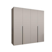 DREHTÜRENSCHRANK 202/200/52 4-türig - Kaschmir/Schwarz, Holz (200/202/52cm) - Abiks Möbel