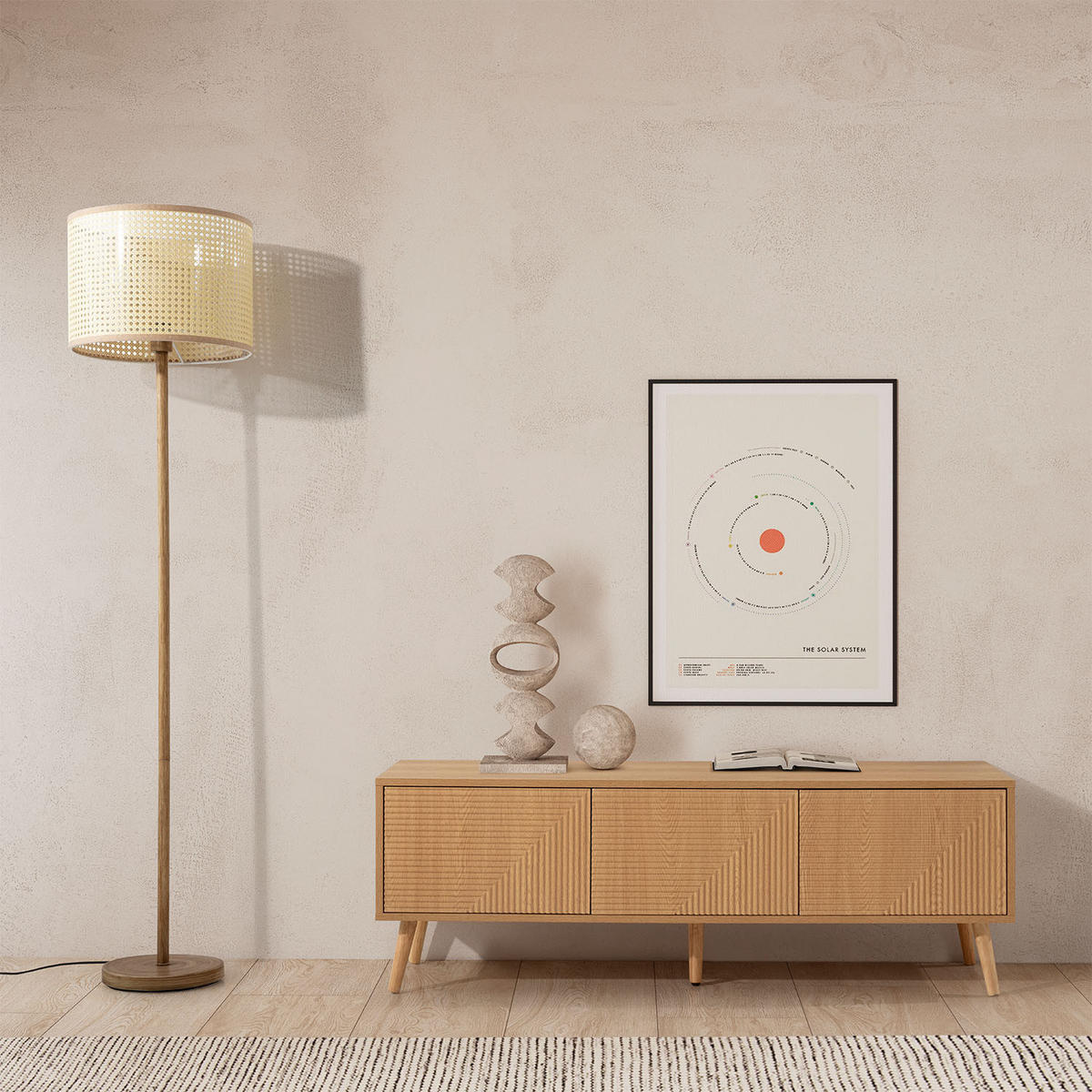 TV-ELEMENT Telmo 3 türen Eichenfarbe 130 cm - Honigeiche, Holzwerkstoff (130/45/40cm) - VS Venta-stock