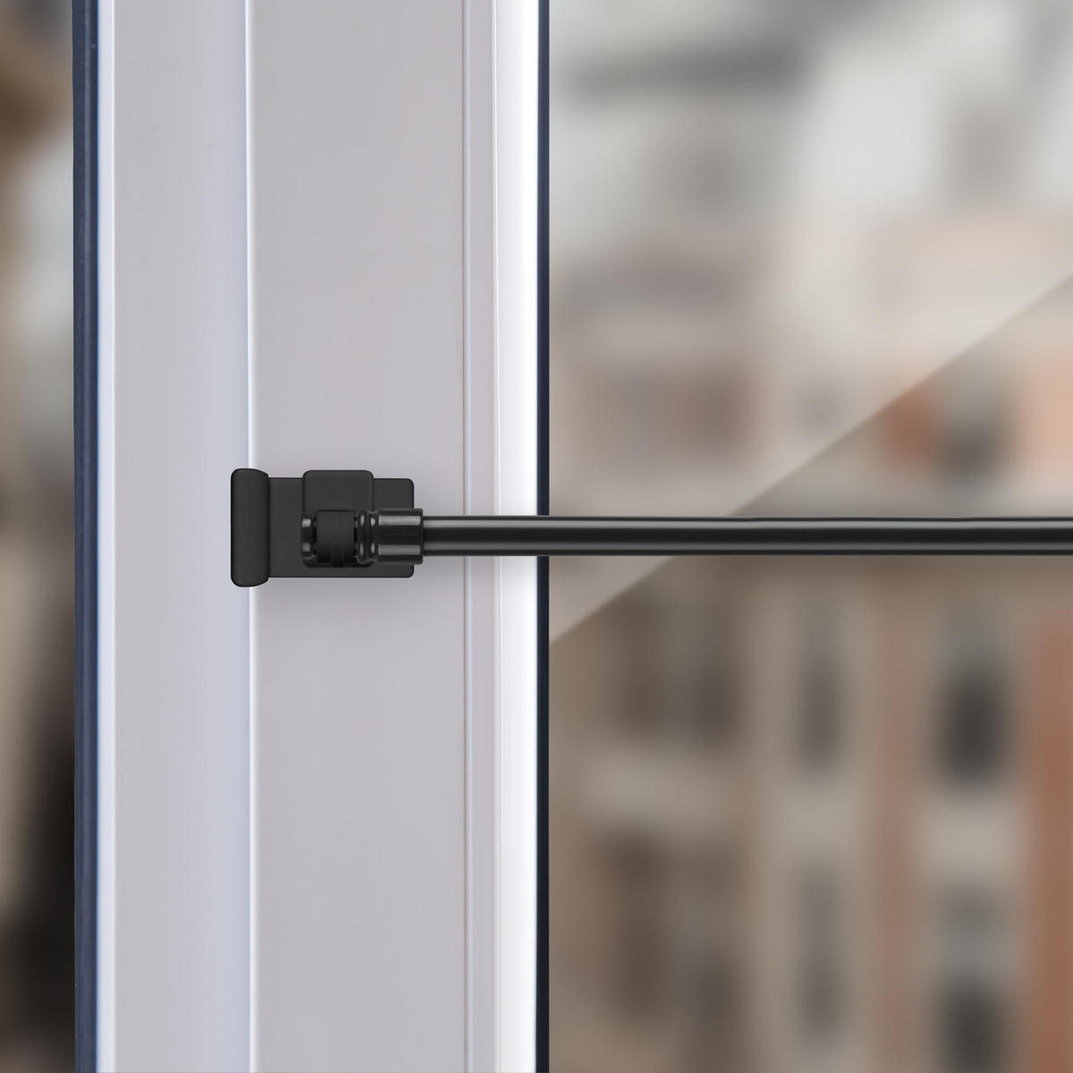 CAFEHAUSSTANGEN Schwarz 75-125 cm + Klemmträger - Schwarz, Metall (75cm) - Bestlivings