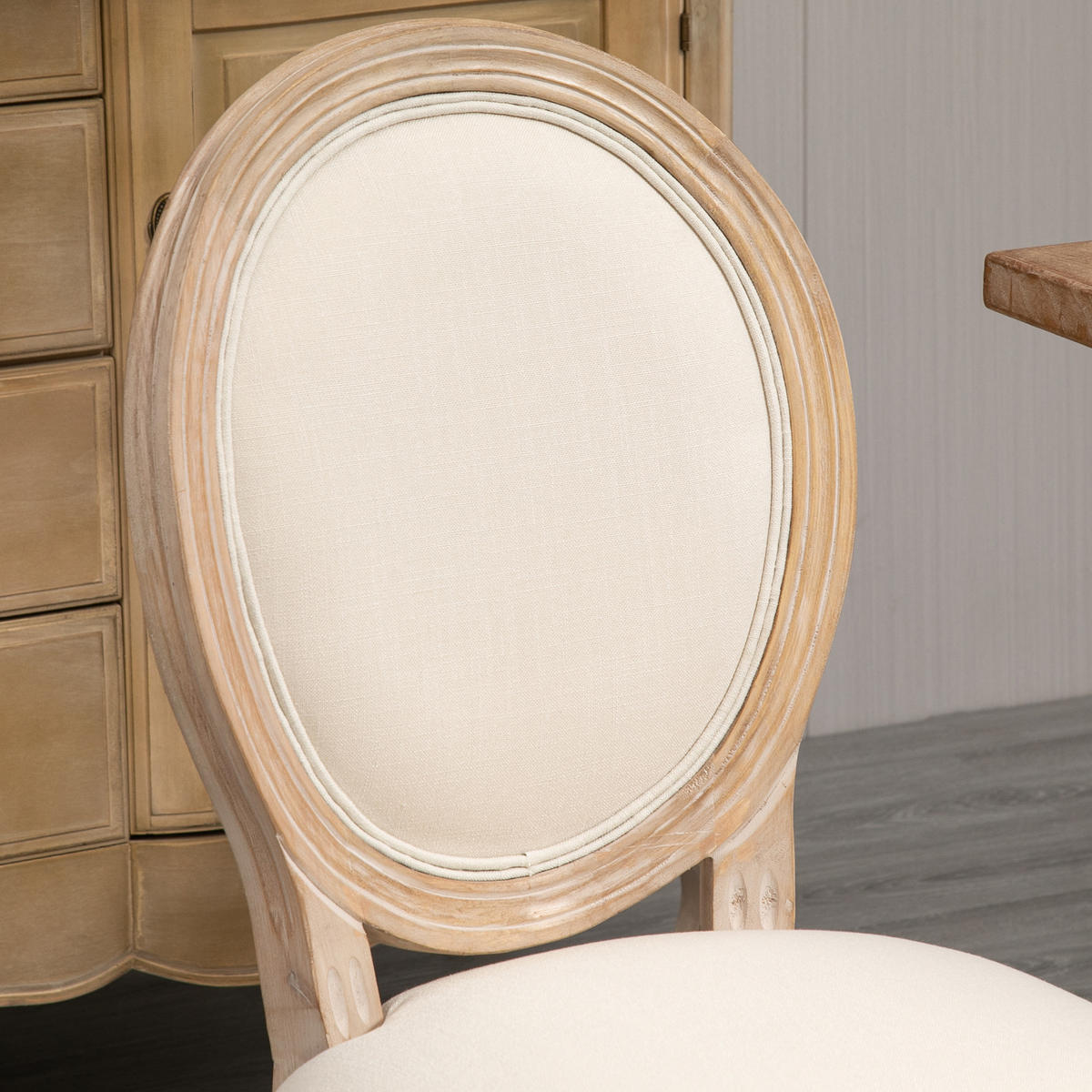 ESSZIMMERSTÜHLE, Schaumstoff Creme+Natur - Creme, Kunststoff (56/96/49cm) - HOMCOM