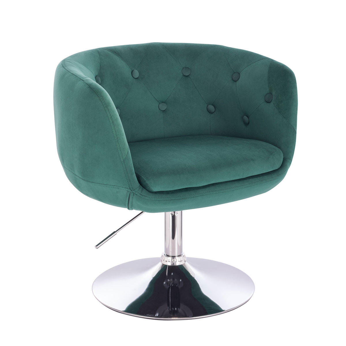 COCKTAILSESSEL PANAMA Samt Dunkelgrün - Dunkelgrün/Silberfarben, Textil (55/78/61cm) - SVITA