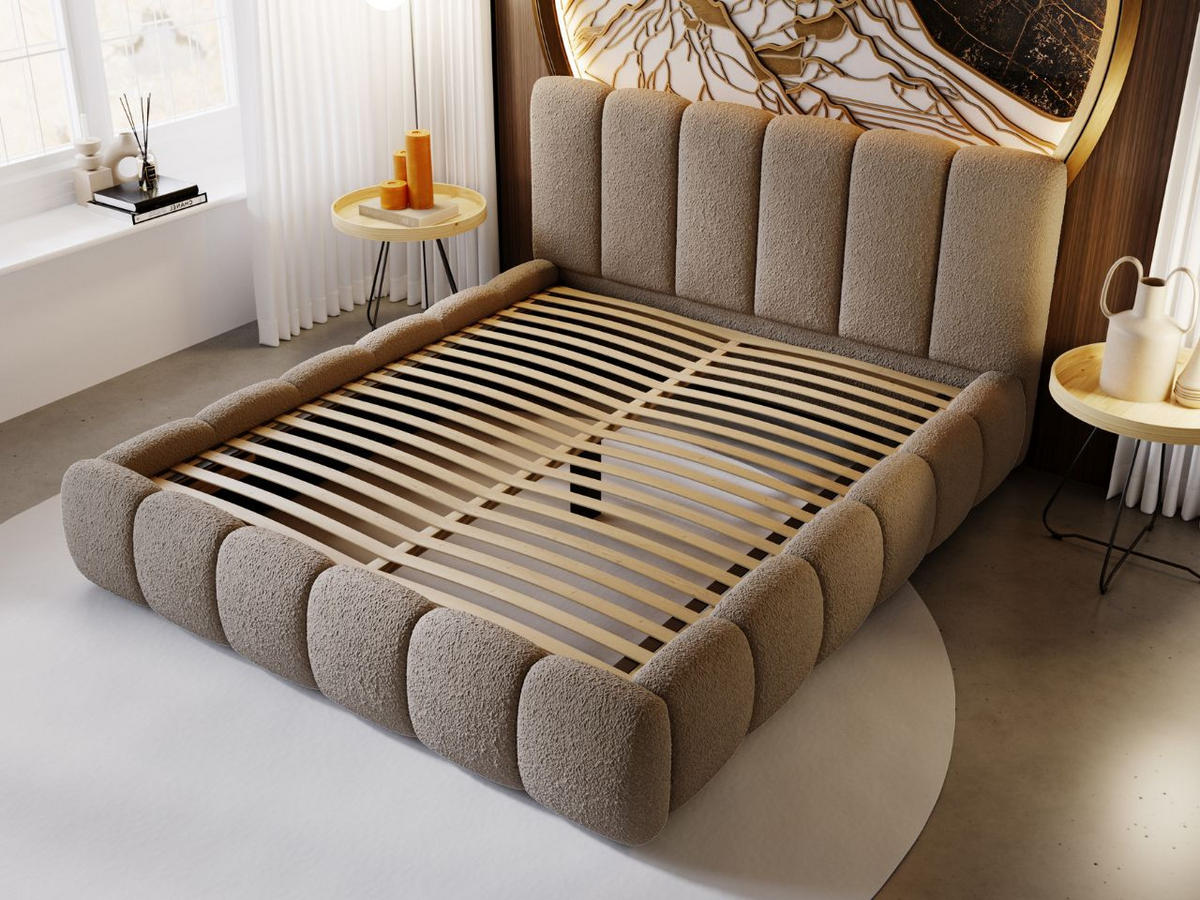 POLSTERBETT Cloud 120x200 Bouclé-Stoff Braun - Braun, Textil (120/200cm) - Graingold