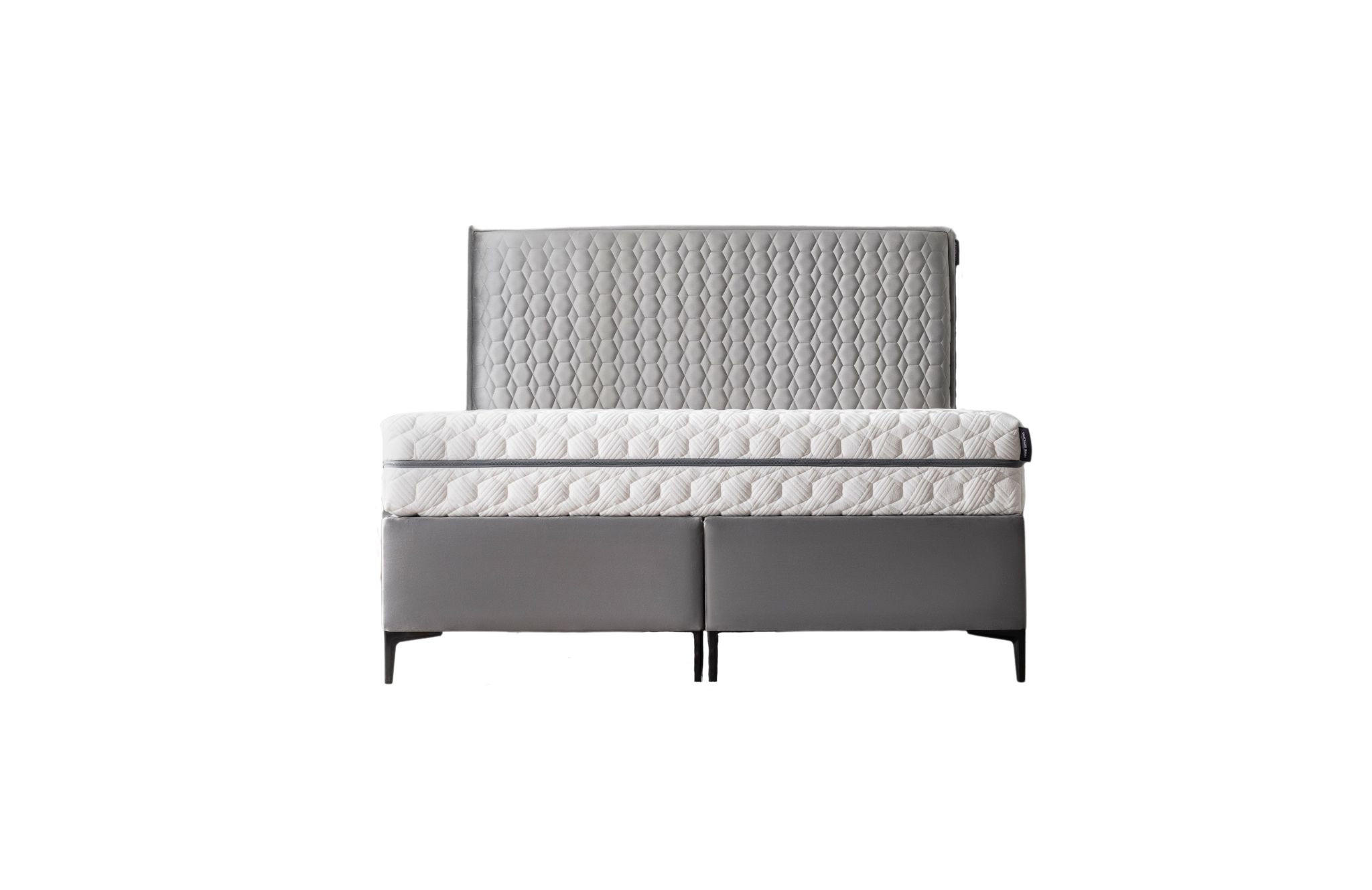 POLSTERBETT-SET Space 140x200 Grau - Bett inkl. Matratze - Grau, Metall (140/200cm) - Villa Möbel