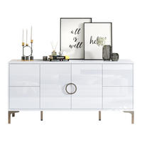 SIDEBOARD 150/38/59.5 cm Weiß aus MDF Hochglanz - Weiß, Holzwerkstoff (38/59.5/150cm) - OKMYHOME