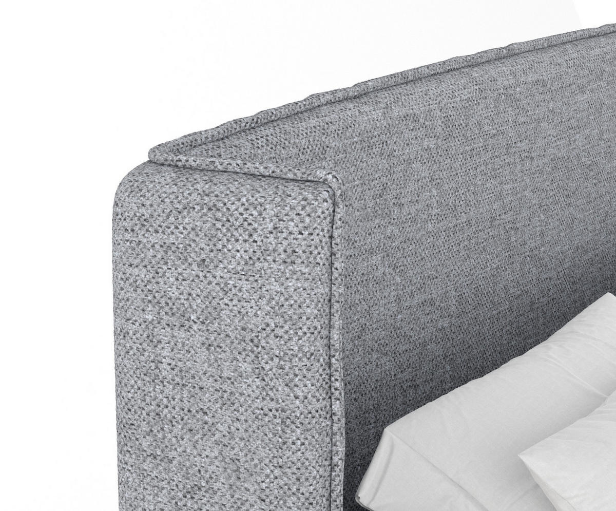 BOXBETT Skyline Grau 160/200 cm mit Matratze und Topper - Schwarz/Grau, Holz/Holzwerkstoff (160/200cm) - Maison de Reve