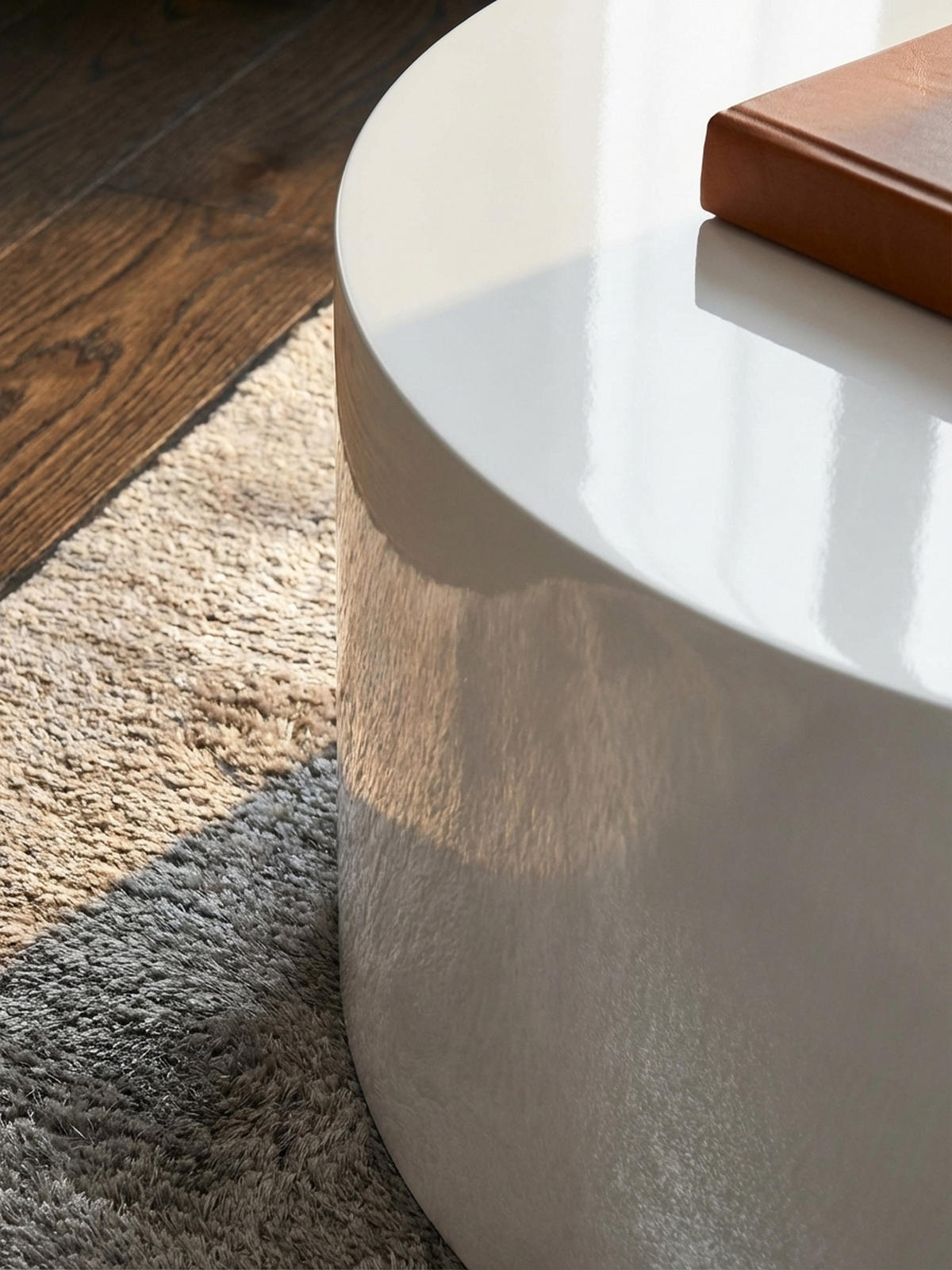 COUCHTISCH rund in Weiß Hochglanz, 60x60x30 cm, Modernes Design - Weiß, Holzwerkstoff (60/60/30cm) - KADIMA DESIGN