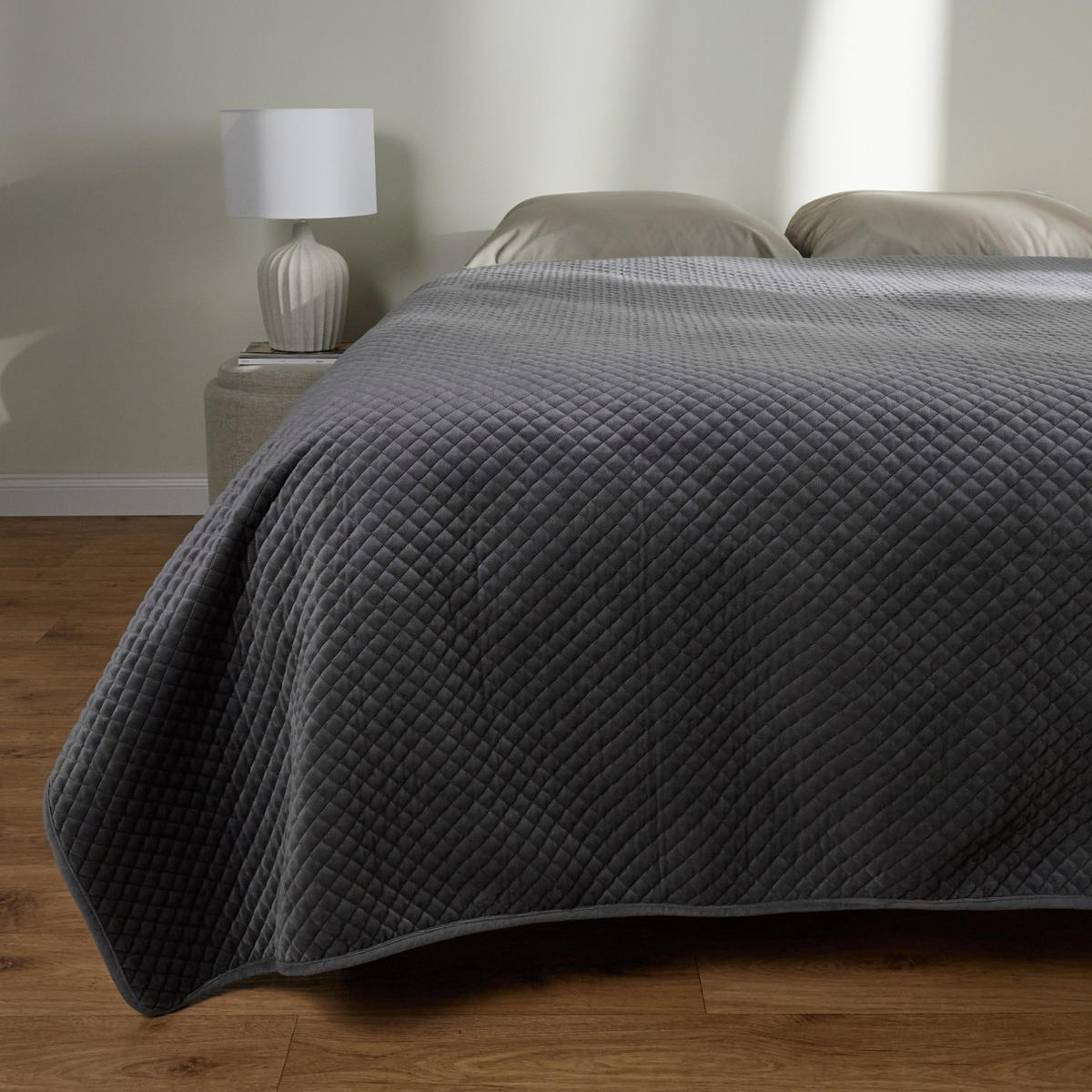 TAGESDECKE Plums - Dunkelgrau, Textil (200/220cm) - home&you
