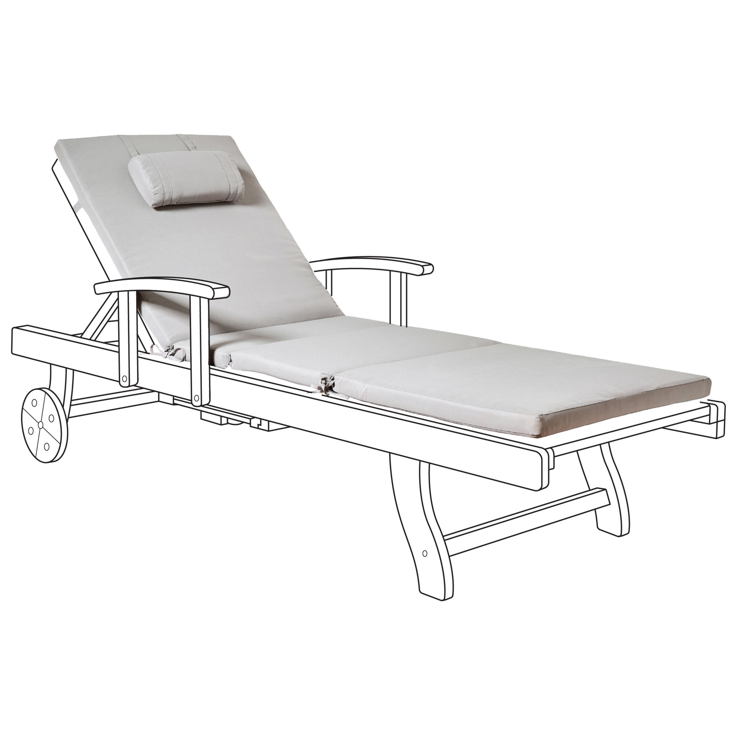 Liegenauflage Hellgrau 58/189 cm Toscana/Java/Amantea Premium - Hellgrau, Textil (189/5/58cm) - Beliani