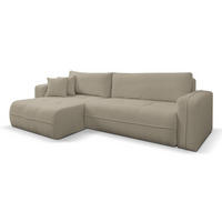 ECKSOFA CLOUD mit Schlaffunktion und Bettkasten Boucle Cloud (Cappuccino) - Cappuccino, Textil (276/145cm) - VENASI MÖBEL