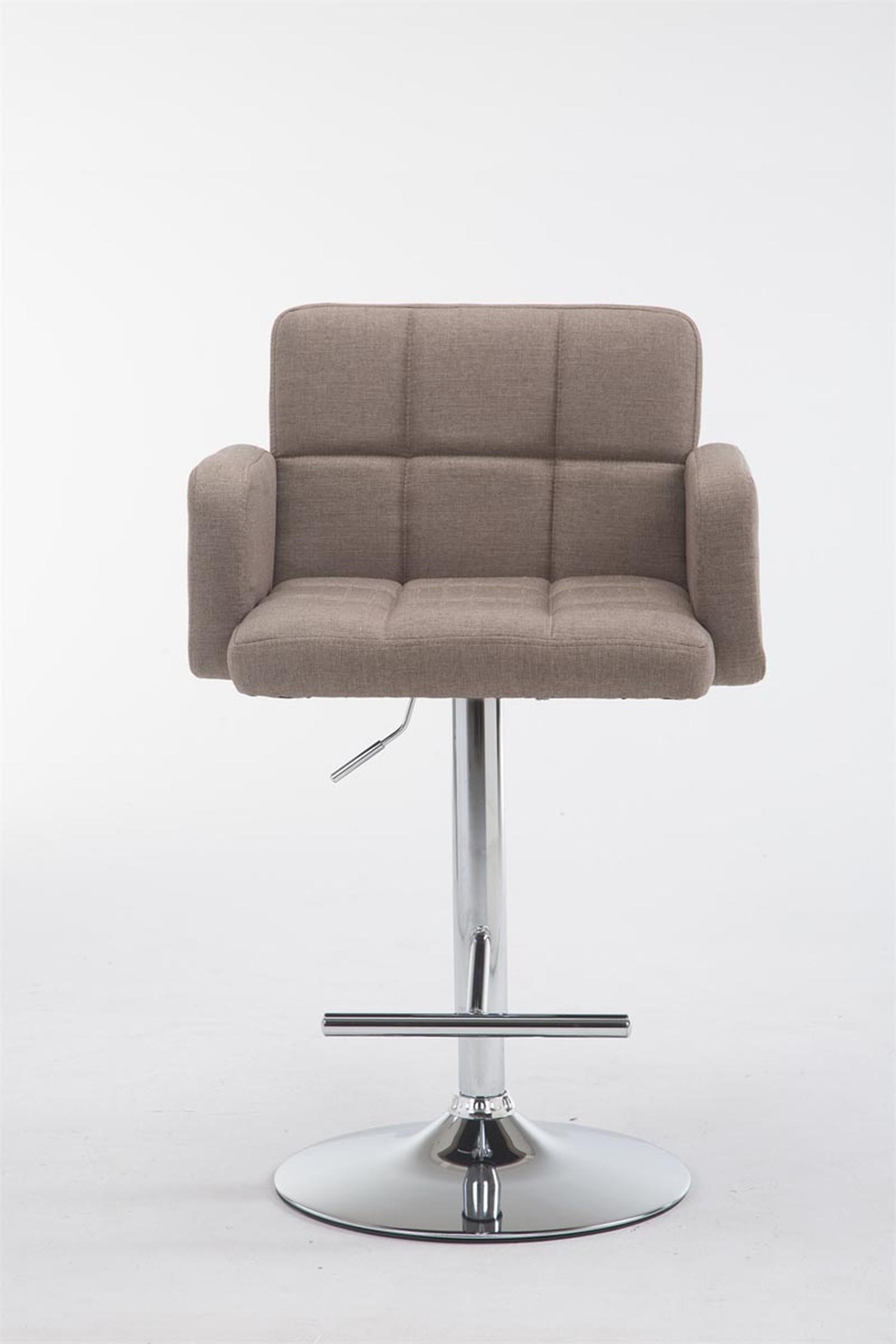 BARHOCKER Lausanne, Gestell Metall in Chromoptik, Stoff Taupe - Taupe/Chromfarben, Textil/Metall (60/100/56cm) - TPFLiving