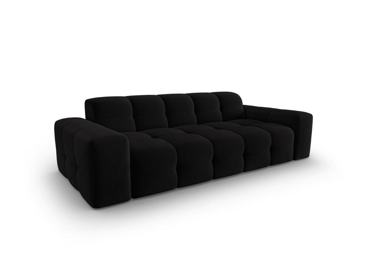 SOFA Kendal aus Samt schwarz 3 Sitzplätze - Schwarz, Textil (103/79/222cm) - Micadoni