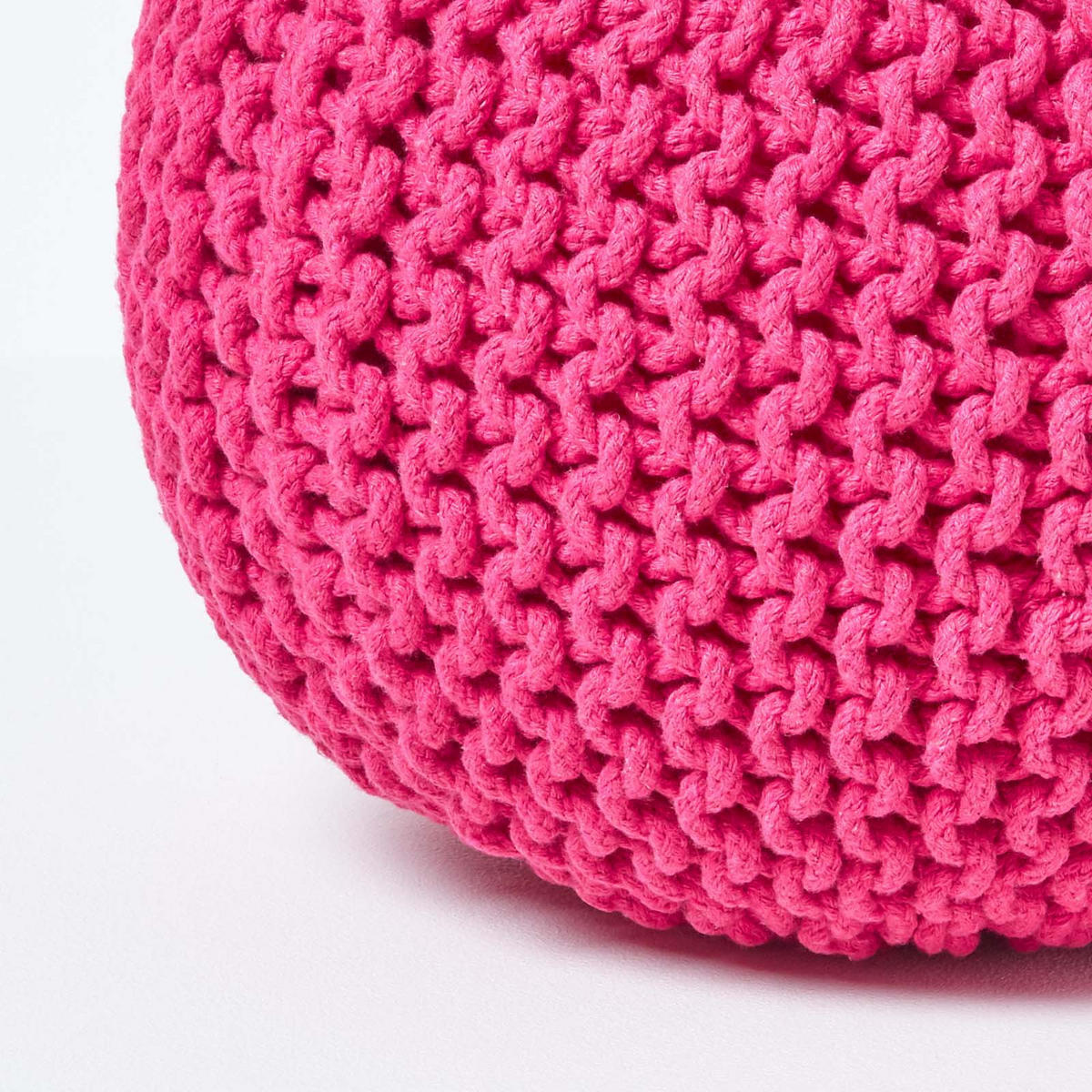 STRICK-POUF pink, 40/40/35 cm - Pink, Textil (40/35/40cm) - Homescapes