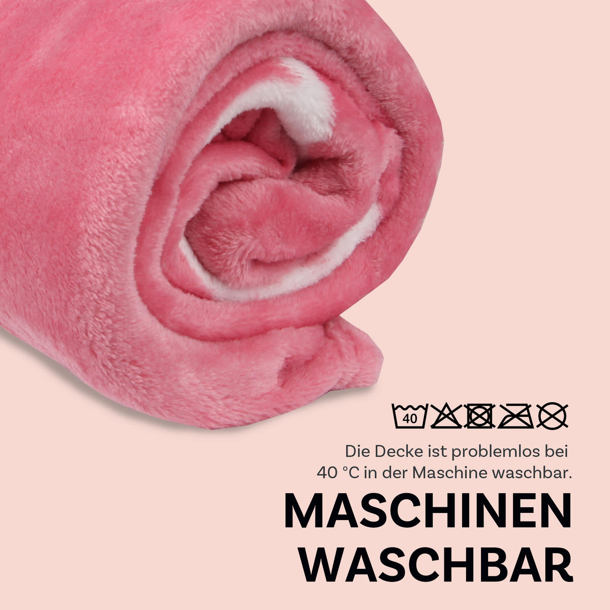 KUSCHELDECKE mit Spruch - 130x160cm Rosa - Rosa, Textil (130/160cm)