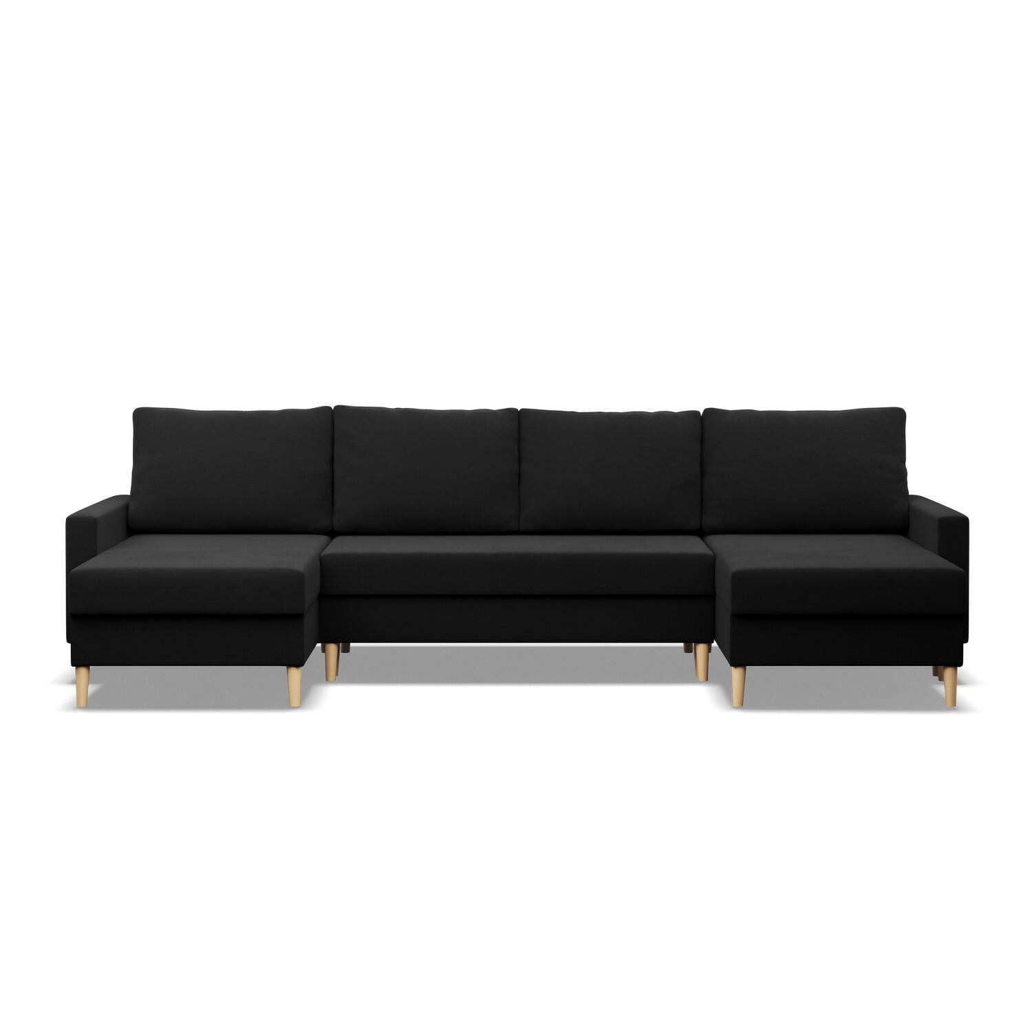 WOHNLANDSCHAFT Blank schwarz - Schwarz, Textil (294/88/140cm) - SIMKAM Furniture