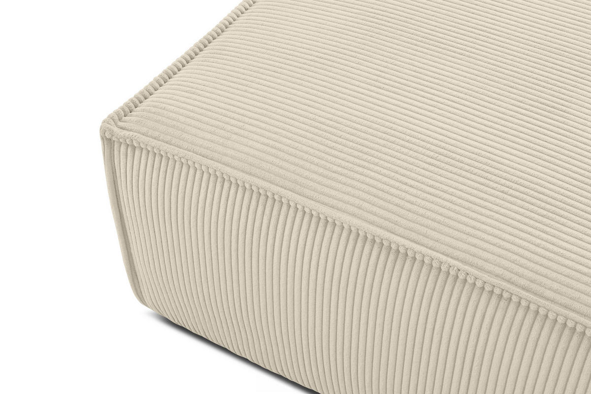 SITZPOUF NAPI gefederte Sitzfläche, creme - Creme/Schwarz, Textil (83/45/83cm) - KONSIMO®