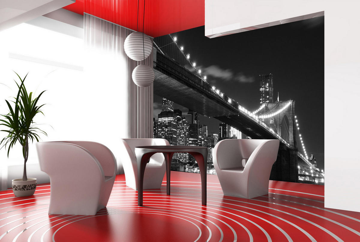 FOTOTAPETE New York 360 x 254 cm - Schwarz, Papier (360/254cm) - Sanders & Sanders