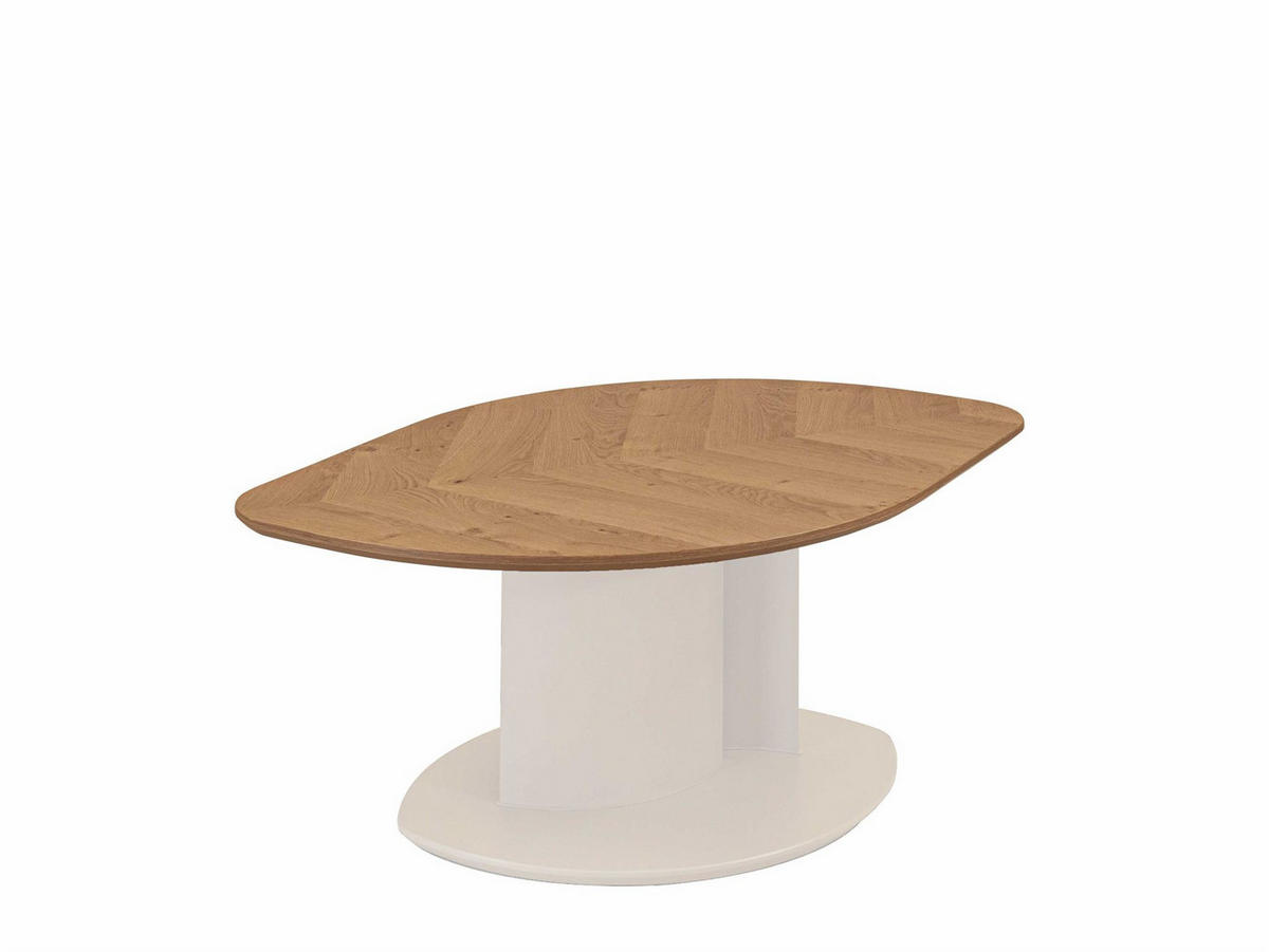 COUCHTISCH höhenverstellbar Cinzia 106x47x70 Echtholz Wildeiche/Weiß - Wildeiche/Weiß, Holz (106/70/70cm) - 58aufmkessel