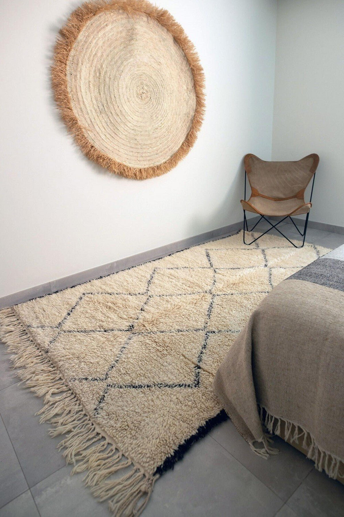 BERBERTEPPICH marokkanisch schwarz weiß Semmarine beige - Beige, Naturmaterialien (250/350cm) - AFK Living