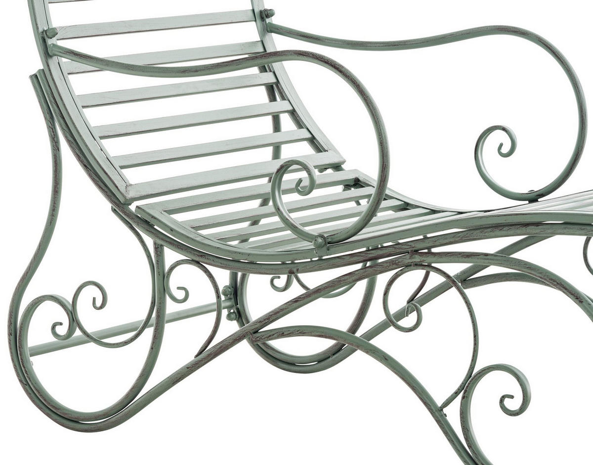 GARTENLIEGE Senta Antik 58x140x101cm Metall Antik-Grün Sonnenliege - Grün, Metall (58/101/140cm) - DELUKE