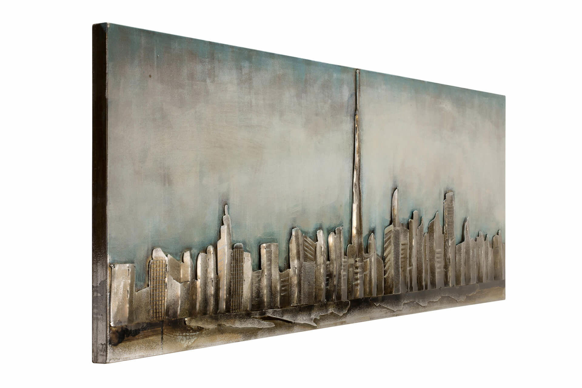 METALLBILD Weiß 150/50 cm - Weiß, Metall (6.4/50cm) - KUNSTLOFT