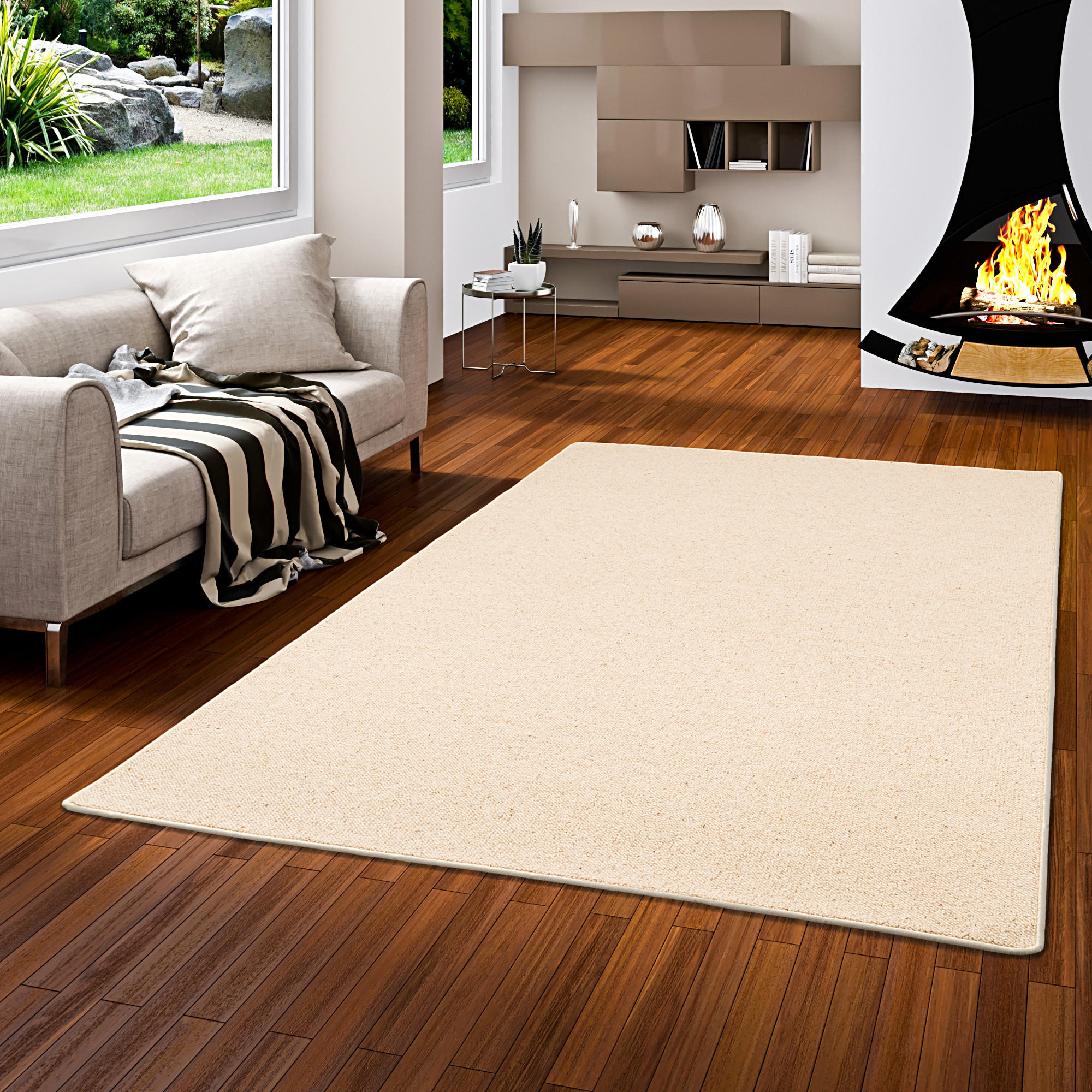 NATUR TEPPICH WOLLE BERBER - Beige, Textil (200/250cm) - Snapstyle