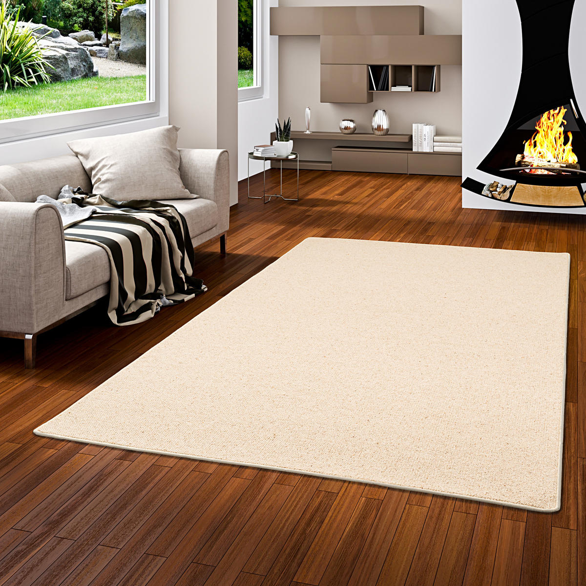 NATUR TEPPICH WOLLE BERBER - Beige, Textil (100/300cm) - Snapstyle