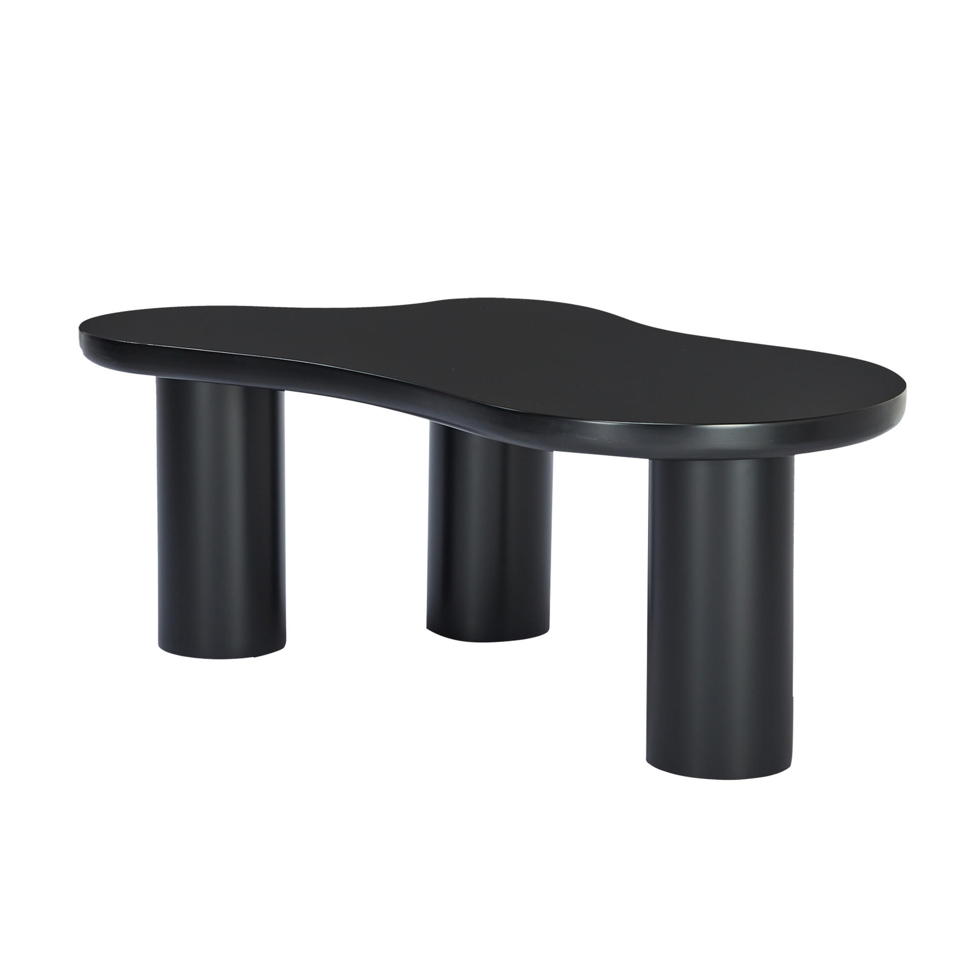 COUCHTISCH Schwarz 107/66/40,5 cm in Wolkenform - Schwarz, Holzwerkstoff (66/107/40.5cm) - PANGIVO