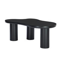 COUCHTISCH Schwarz 107/66/40,5 cm in Wolkenform - Schwarz, Holzwerkstoff (66/107/40.5cm) - PANGIVO