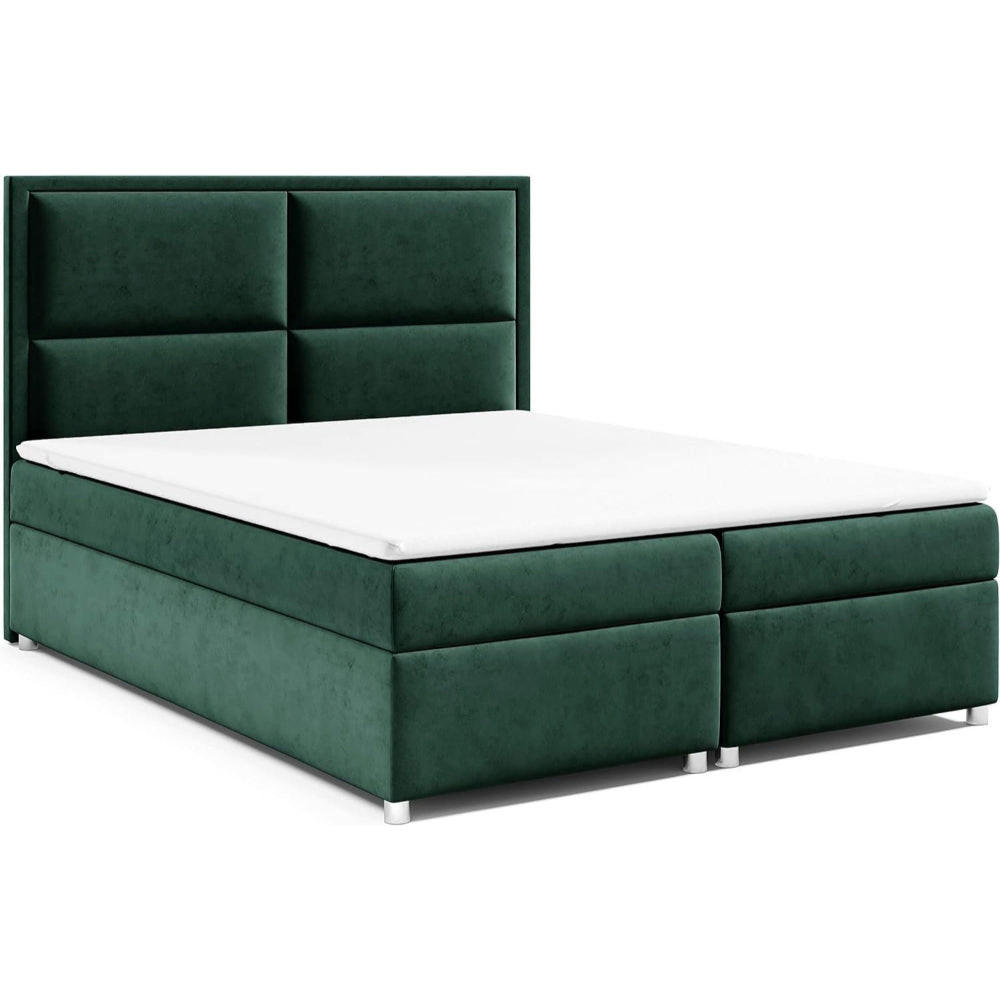 BOXBETT mit Bettkasten Trinity K-11 Bonellfederkern inkl. Topper - Grün, Holz/Holzwerkstoff (200/200cm) - Best For Home
