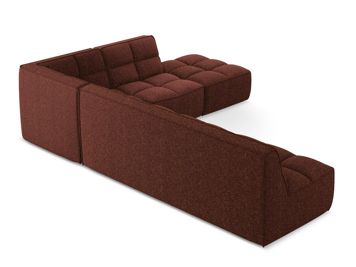 ECKSOFA Beidseitig Strukturstoff Stoff Rot - Bordeaux/Rot, Kunststoff/Textil (308/258cm) - Makamii